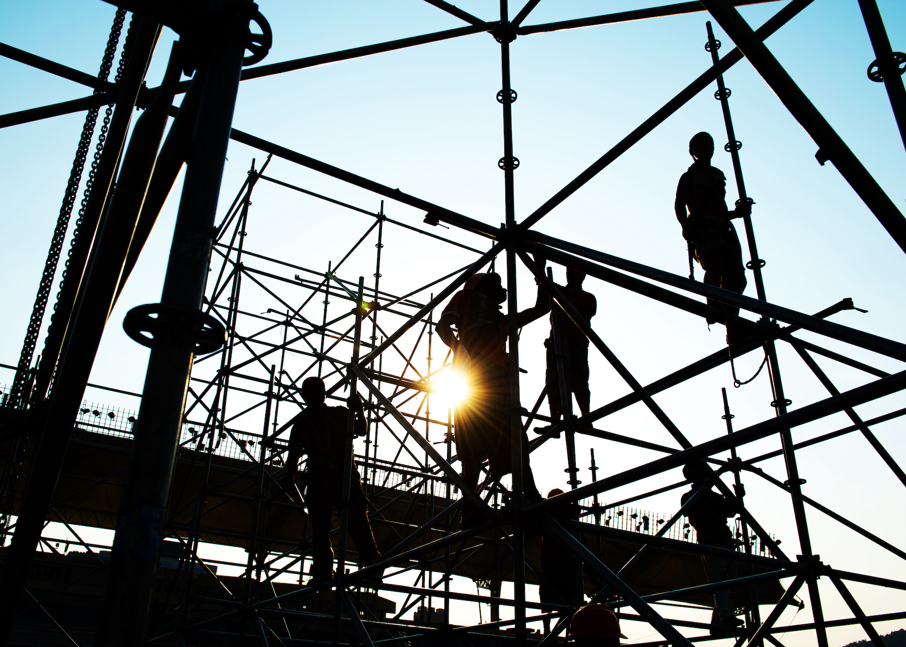 Photograph of a construction worker in China